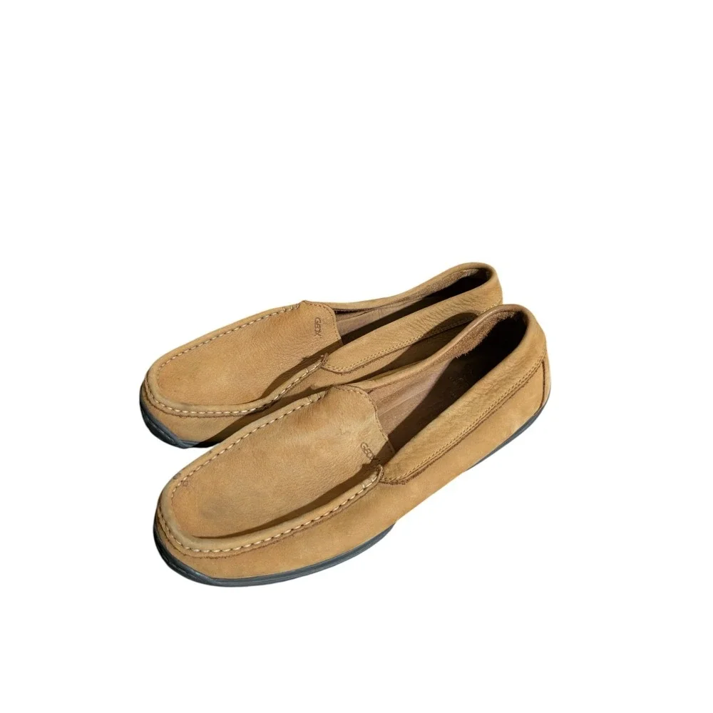 GEOX Respira Italian Tan/ Camel Leather Driving Mocs EU 45‎ Great Condition!